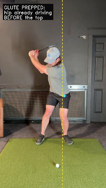 Lead glute prepped - lead hip already moving past its line before the top