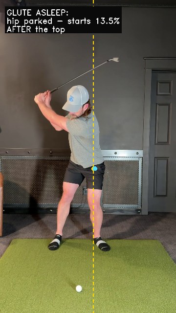 Lead glute asleep - lead hip still parked on its line just after the top